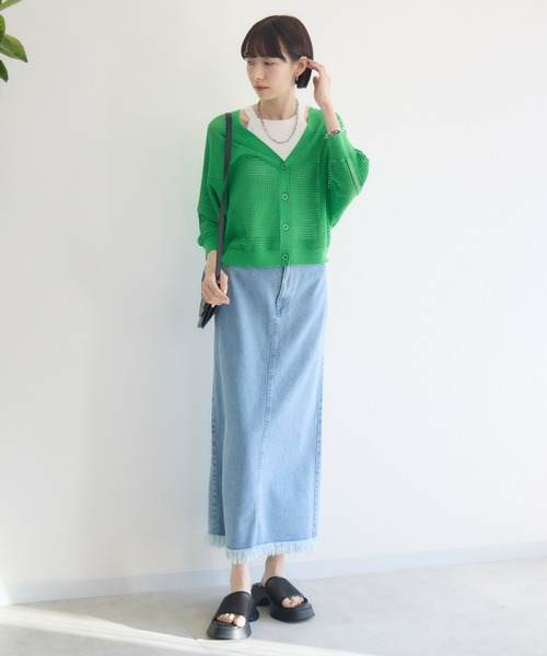 Paradise Picnic（パラダイスピクニック）の「バックラインメッシュカーデ（カーディガン/ボレロ・レディース・ブルー/ホワイト/グリーン・FREE）」の22枚目の写真