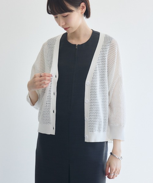 Paradise Picnic（パラダイスピクニック）の「バックラインメッシュカーデ（カーディガン/ボレロ・レディース・ブルー/ホワイト/グリーン・FREE）」の12枚目の写真