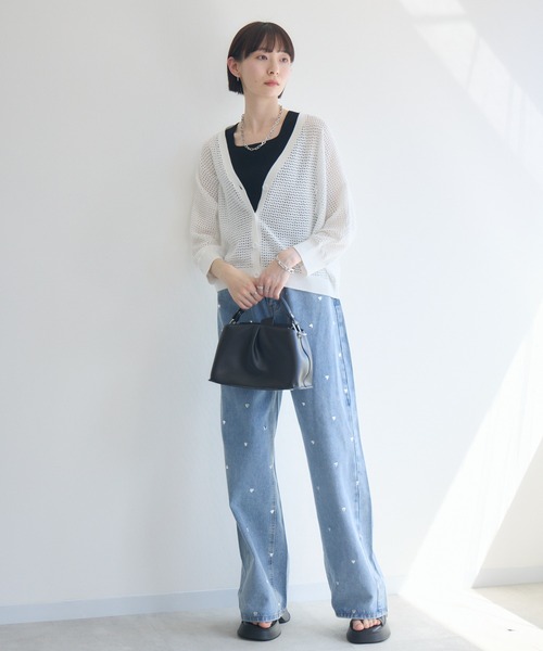 Paradise Picnic（パラダイスピクニック）の「バックラインメッシュカーデ（カーディガン/ボレロ・レディース・ブルー/ホワイト/グリーン・FREE）」の15枚目の写真