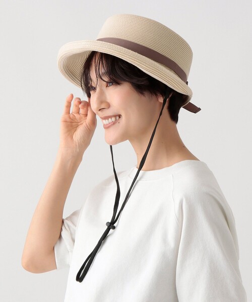 Afternoon Tea（アフタヌーンティー）の「洗える小ツバUVハット（ハット・レディース・ライトブラウン/ブラック/アイボリー・ONE SIZE）」の2枚目の写真