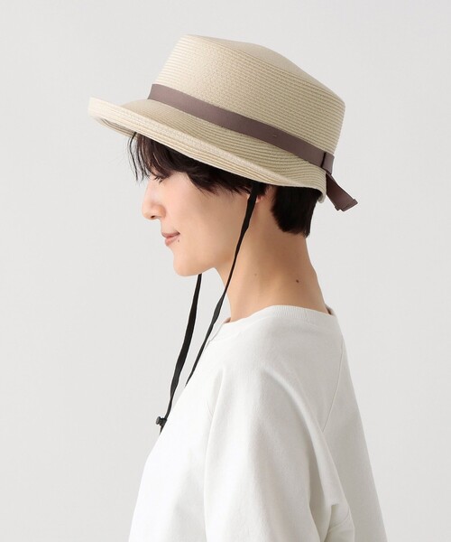 Afternoon Tea（アフタヌーンティー）の「洗える小ツバUVハット（ハット・レディース・ライトブラウン/ブラック/アイボリー・ONE SIZE）」の9枚目の写真