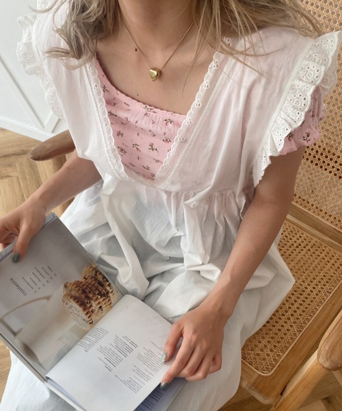 SOLLON.(ソルロン)の「小花柄パフスリーブTOPS(Tシャツ/カットソー・レディース・ピンク系その他/ホワイト系その他・FREE)」の17枚目の写真