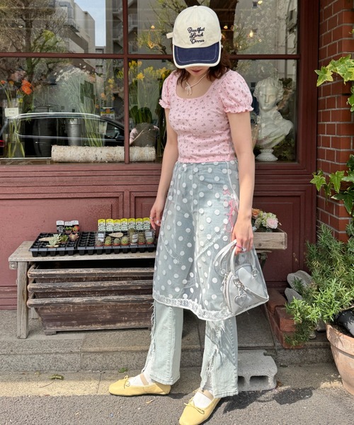 セール】小花柄パフスリーブTOPS（Tシャツ/カットソー）｜SOLLON