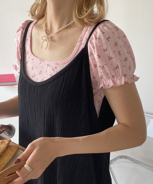 セール】小花柄パフスリーブTOPS（Tシャツ/カットソー）｜SOLLON