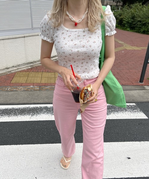 SOOR PLOOM 花柄パフスリーブTシャツ 2Y トップス