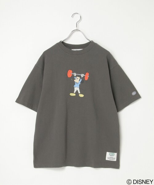 DISCUS ATHLETIC（ディスカス　アスレチック）の「DISCUS ATHLETIC × ミッキーマウスTシャツ（Tシャツ/カットソー・レディース・ホワイト/オフホワイト/ナチュラル/ブラック/ブラウン系その他/チャコール・M/L）」の5枚目の写真