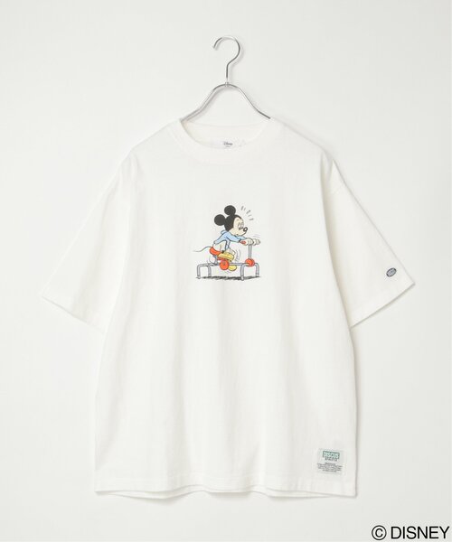 DISCUS ATHLETIC（ディスカス　アスレチック）の「DISCUS ATHLETIC × ミッキーマウスTシャツ（Tシャツ/カットソー・レディース・ホワイト/オフホワイト/ナチュラル/ブラック/ブラウン系その他/チャコール・M/L）」の3枚目の写真