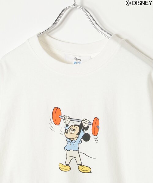 DISCUS ATHLETIC（ディスカス　アスレチック）の「DISCUS ATHLETIC × ミッキーマウスTシャツ（Tシャツ/カットソー・レディース・ホワイト/オフホワイト/ナチュラル/ブラック/ブラウン系その他/チャコール・M/L）」の8枚目の写真