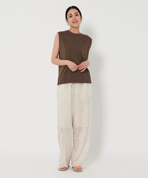 BEAUTY&YOUTH UNITED ARROWS(ビューティーアンドユースユナイテッドアローズ)の「クリアハイゲージ ノースリーブカットソー(Tシャツ/カットソー・レディース・ホワイト/ダークグレー/ダークブラウン・FREE)」の7枚目の写真