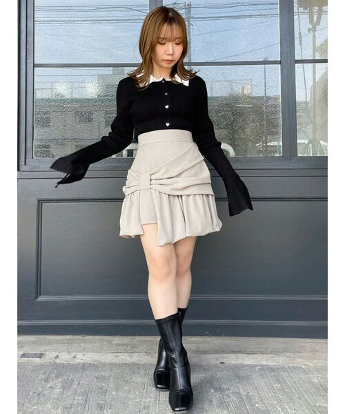 dazzlin（ダズリン）の「ナナメリボンミニスカート（スカート・レディース・グレー/ベージュ/ブラック・MEDIUM/SMALL）」の18枚目の写真