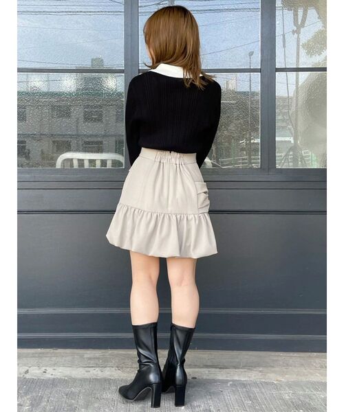 dazzlin（ダズリン）の「ナナメリボンミニスカート（スカート・レディース・グレー/ベージュ/ブラック・MEDIUM/SMALL）」の20枚目の写真