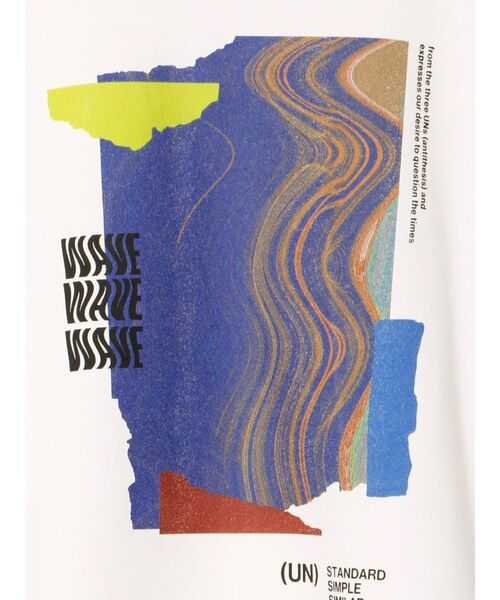 UN3D.(アンスリード)の「ABSTRACT WAVE T-SH / アブストラクトウェーブTシャツ(Tシャツ/カットソー・レディース・ホワイト/ブラック・38/44)」の17枚目の写真