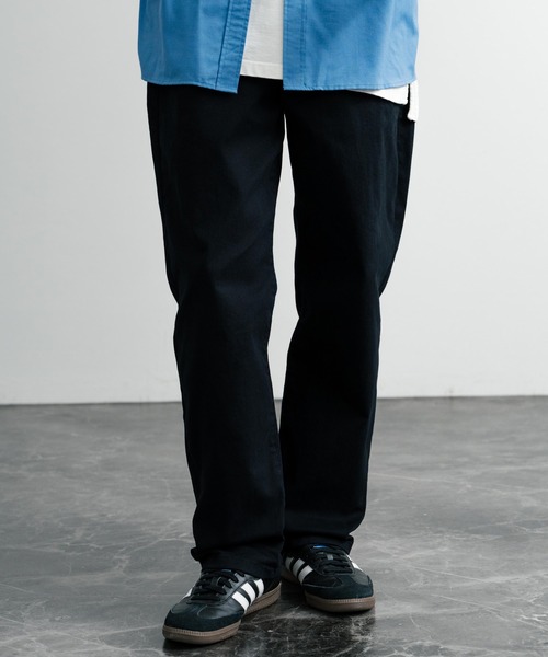 Rocky Monroe(ロッキーモンロー)の「ストレッチデニム・ツイルワイドテーパードパンツ(デニムパンツ・メンズ・ブルー/チャコールグレー/ブラック系1/ブラック系/インディゴブルー/ベージュ/ブラック/カーキ/ノンウォッシュ・L/XL/M)」の10枚目の写真