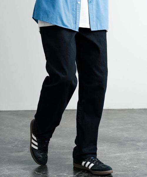 Rocky Monroe(ロッキーモンロー)の「ストレッチデニム・ツイルワイドテーパードパンツ(デニムパンツ・メンズ・ブルー/チャコールグレー/ブラック系1/ブラック系/インディゴブルー/ベージュ/ブラック/カーキ/ノンウォッシュ・L/XL/M)」の11枚目の写真
