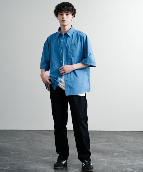 Rocky Monroe(ロッキーモンロー)の「ストレッチデニム・ツイルワイドテーパードパンツ(デニムパンツ・メンズ・ブルー/チャコールグレー/ブラック系1/ブラック系/インディゴブルー/ベージュ/ブラック/カーキ/ノンウォッシュ・L/XL/M)」の13枚目の写真