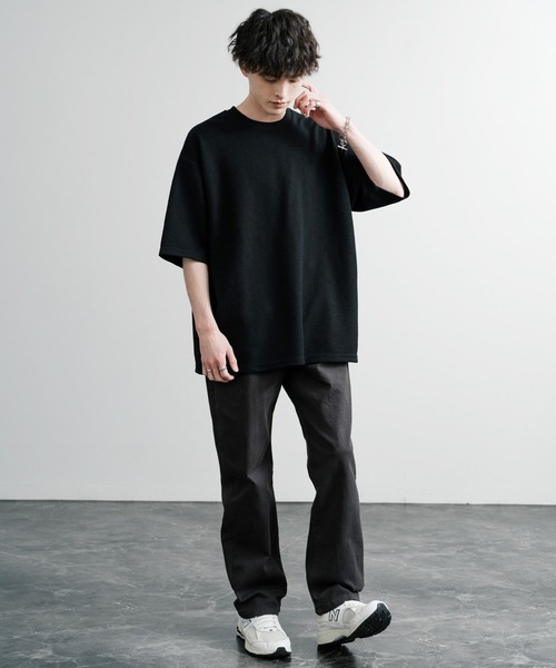 Rocky Monroe(ロッキーモンロー)の「ストレッチデニム・ツイルワイドテーパードパンツ(デニムパンツ・メンズ・ブルー/チャコールグレー/ブラック系1/ブラック系/インディゴブルー/ベージュ/ブラック/カーキ/ノンウォッシュ・L/XL/M)」の22枚目の写真
