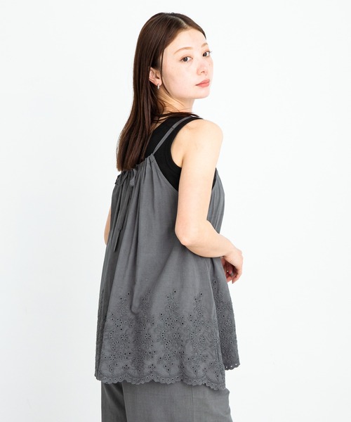 URBAN RESEARCH Sonny Label（アーバンリサーチサニーレーベル）の「エンブロイダリーコットンキャミ×パンツセット（セットアップ・レディース・ブラック/アイボリー/チャコールグレー・FREE）」の19枚目の写真