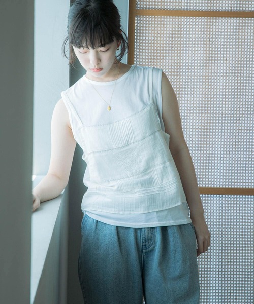 セール】『別注』olu'ment×DOORS コットンモス刺繍キャミソール