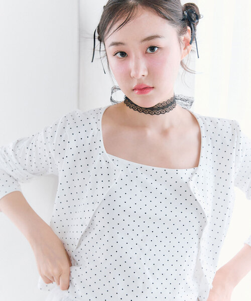 OLIVE des OLIVE（オリーブデオリーブ）の「【SETアイテム/着回し】レースキャミ×カーデ　アンサンブル（カーディガン/ボレロ・レディース・トップグレー/サックスブルー/オフホワイト・FREE）」の22枚目の写真