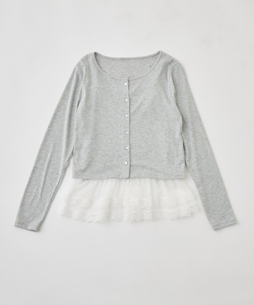OLIVE des OLIVE（オリーブデオリーブ）の「【SETアイテム/着回し】レースキャミ×カーデ　アンサンブル（カーディガン/ボレロ・レディース・トップグレー/サックスブルー/オフホワイト・FREE）」の19枚目の写真