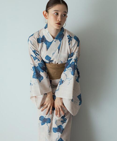 浴衣3点セットワンピ(変織紅梅)