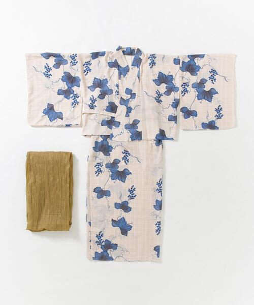 浴衣3点セットワンピ(変織紅梅)