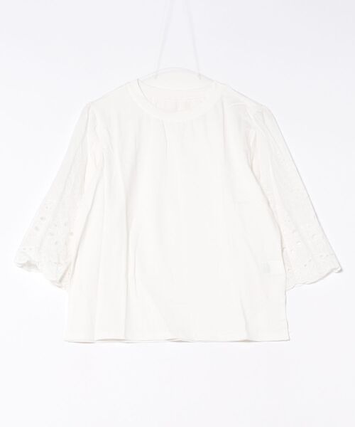 5分袖レースフレアスリーブカットソー（Tシャツ/カットソー