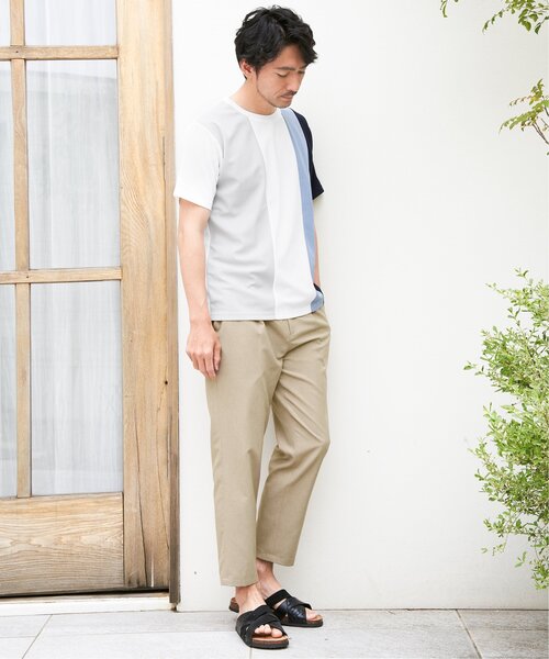 ikka(イッカ)の「【接触冷感/吸水速乾】マルチファンクション縦切り替えTシャツ(Tシャツ/カットソー・メンズ・ネイビー/ベージュ/ホワイト/ブラック・M/L/XL/S)」の9枚目の写真