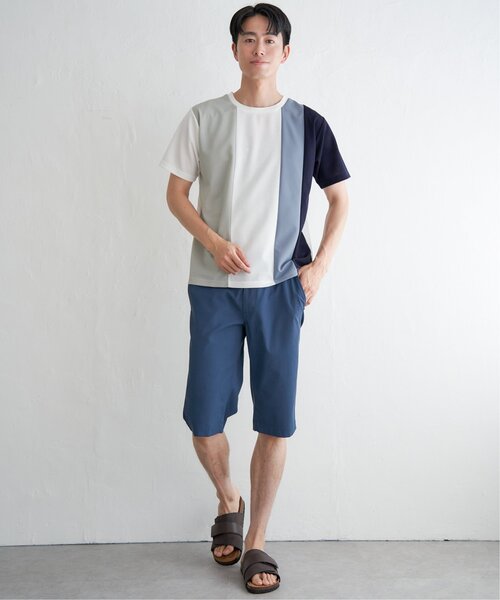 ikka(イッカ)の「【接触冷感/吸水速乾】マルチファンクション縦切り替えTシャツ(Tシャツ/カットソー・メンズ・ネイビー/ベージュ/ホワイト/ブラック・M/L/XL/S)」の12枚目の写真