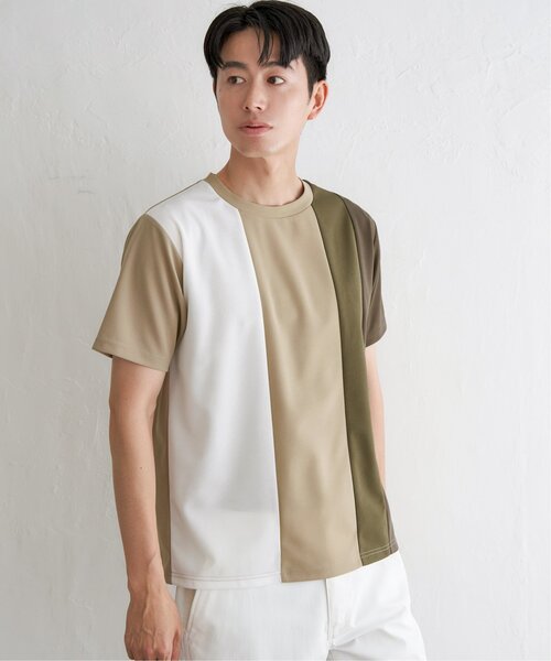 ikka(イッカ)の「【接触冷感/吸水速乾】マルチファンクション縦切り替えTシャツ(Tシャツ/カットソー・メンズ・ネイビー/ベージュ/ホワイト/ブラック・M/L/XL/S)」の20枚目の写真