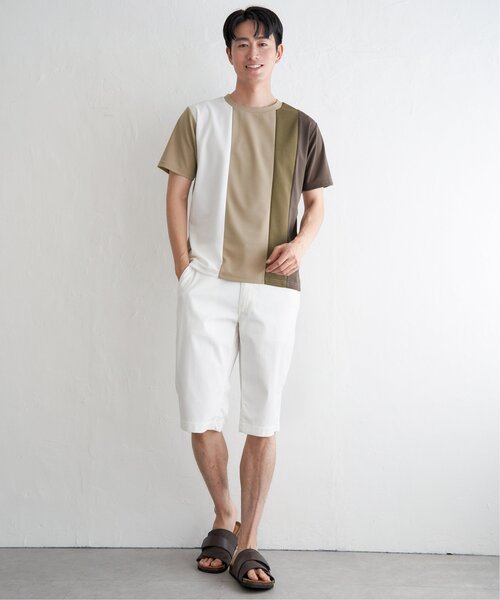 ikka(イッカ)の「【接触冷感/吸水速乾】マルチファンクション縦切り替えTシャツ(Tシャツ/カットソー・メンズ・ネイビー/ベージュ/ホワイト/ブラック・M/L/XL/S)」の21枚目の写真