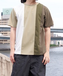【接触冷感／吸水速乾】マルチファンクション縦切り替えTシャツ