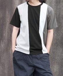 【接触冷感/吸水速乾】マルチファンクション縦切り替えTシャツ
