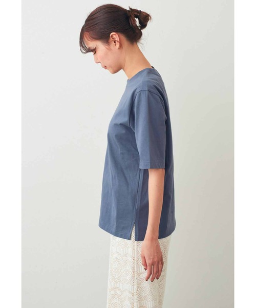 IEDIT(イディット)の「IEDIT 接触冷感機能付きスタメン上品ロゴTシャツ(Tシャツ/カットソー・レディース・オフホワイト/チャコール/ネイビー・M/L/LL/3L/S/4L)」の7枚目の写真