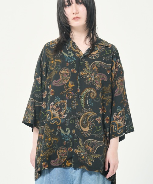 CORISCO（コリスコ）の「レーヨン総柄オープンシャツ(M1)（シャツ/ブラウス・メンズ・その他1/その他2/その他3・MEDIUM/X-LARGE/LARGE）」の3枚目の写真