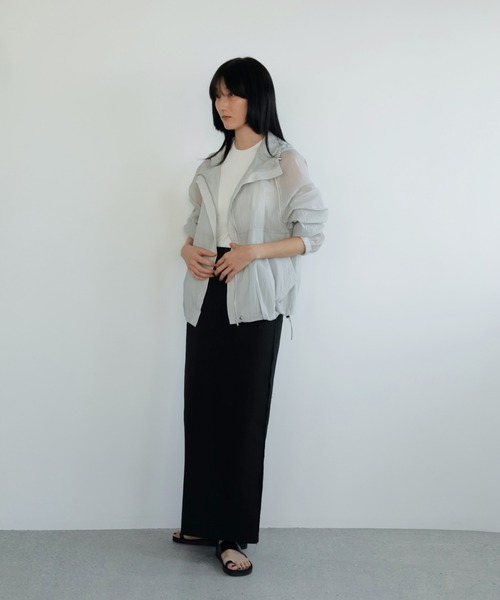 anuke(アンヌーク)の「Cutoff Straight Skirt(スカート・レディース・ホワイト/ブラック・36inch/38inch)」の3枚目の写真