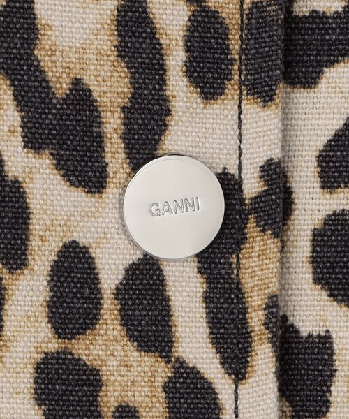 関税送料込【Ganni】レオパード柄 麻混キャンバス ジャケット 関税送料込【Ganni】レオパード柄 麻混キャンバス ジャケット