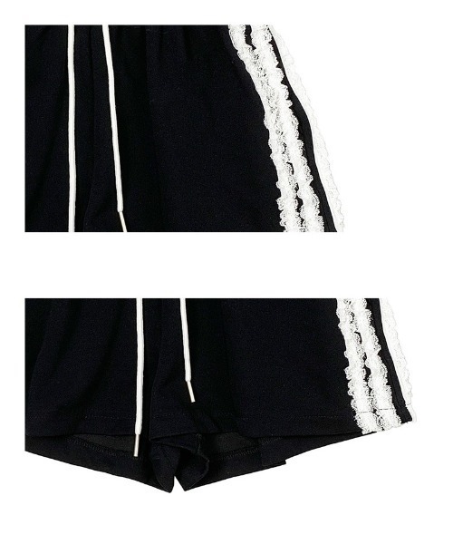 anyonemore（エニワンモア）の「サイドレースラインショートトレーニングパンツ（スウェットパンツ・レディース・ネイビー/グレー/ブラック・MEDIUM/LARGE）」の5枚目の写真