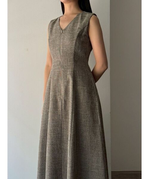 LAGUNAMOON（ラグナムーン）の「フロントZIPミックスカラーワンピース（ワンピース・レディース・ブラウン/ベージュ/ミント/ブラック/ライトブルー・MEDIUM/SMALL）」の3枚目の写真