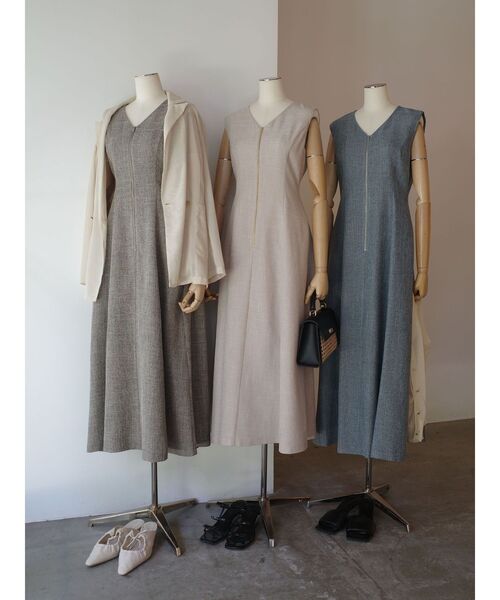 LAGUNAMOON（ラグナムーン）の「フロントZIPミックスカラーワンピース（ワンピース・レディース・ブラウン/ベージュ/ミント/ブラック/ライトブルー・MEDIUM/SMALL）」の15枚目の写真