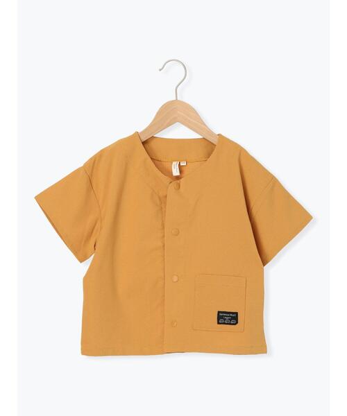 Samansa Mos2 Lagom(サマンサモスモスラーゴム)の「【接触冷感】メッシュ半袖シャツ(シャツ/ブラウス・キッズ・ブラウン/ブルー/キャメル・100/110/120/130/95)」の3枚目の写真