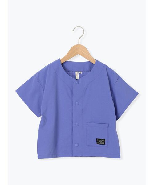Samansa Mos2 Lagom(サマンサモスモスラーゴム)の「【接触冷感】メッシュ半袖シャツ(シャツ/ブラウス・キッズ・ブラウン/ブルー/キャメル・100/110/120/130/95)」の2枚目の写真