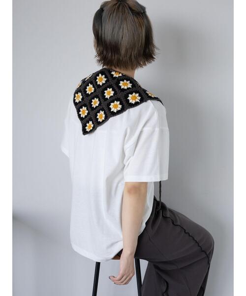 ehka sopo（エヘカソポ）の「フォトプリントオーバーシルエットTシャツ（Tシャツ/カットソー・レディース・チャコールグレー/ブルー/オフホワイト/グリーン・F）」の9枚目の写真