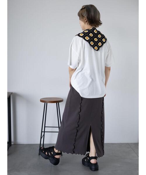 ehka sopo（エヘカソポ）の「フォトプリントオーバーシルエットTシャツ（Tシャツ/カットソー・レディース・チャコールグレー/ブルー/オフホワイト/グリーン・F）」の13枚目の写真