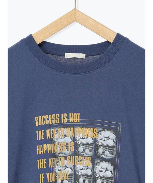 ehka sopo（エヘカソポ）の「フォトプリントオーバーシルエットTシャツ（Tシャツ/カットソー・レディース・チャコールグレー/ブルー/オフホワイト/グリーン・F）」の19枚目の写真