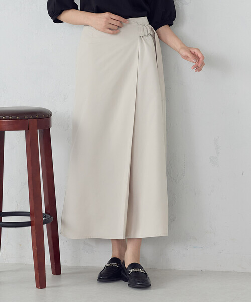COMME CA ISM（コムサイズム）の「ベルテッド Ａラインスカート（スカート・レディース・カーキ/ブラック/グレイッシュベージュ・MEDIUM/LARGE）」の3枚目の写真