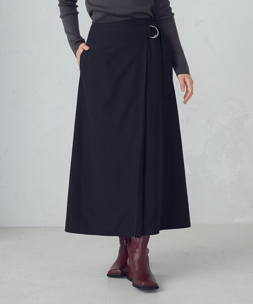 COMME CA ISM（コムサイズム）の「ベルテッド Ａラインスカート（スカート・レディース・カーキ/ブラック/グレイッシュベージュ・MEDIUM/LARGE）」の2枚目の写真