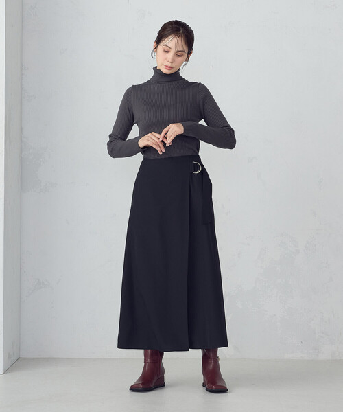 COMME CA ISM（コムサイズム）の「ベルテッド Ａラインスカート（スカート・レディース・カーキ/ブラック/グレイッシュベージュ・MEDIUM/LARGE）」の5枚目の写真