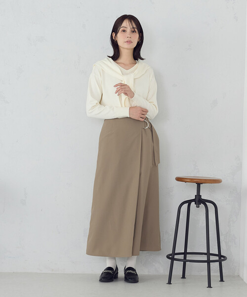COMME CA ISM（コムサイズム）の「ベルテッド Ａラインスカート（スカート・レディース・カーキ/ブラック/グレイッシュベージュ・MEDIUM/LARGE）」の9枚目の写真