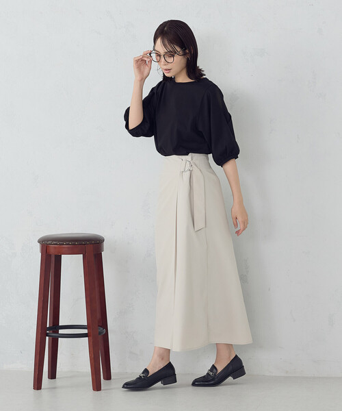 COMME CA ISM（コムサイズム）の「ベルテッド Ａラインスカート（スカート・レディース・カーキ/ブラック/グレイッシュベージュ・MEDIUM/LARGE）」の12枚目の写真